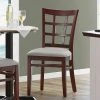 Lancaster Table & Seating Mahogany Finish Wooden Window Back Chair With Light Gray Padded Seat