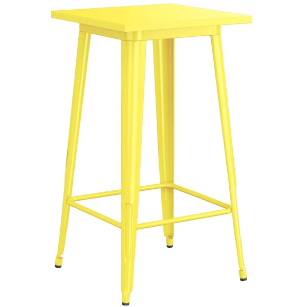 LT&S Alloy Series Lancaster Table & Seating Alloy Series 24" X 24" Yellow Outdoor Bar Height Table 2 LT&S Alloy Series Lancaster Table & Seating Alloy Series 24" X 24" Yellow Outdoor Bar Height Table - Image 2