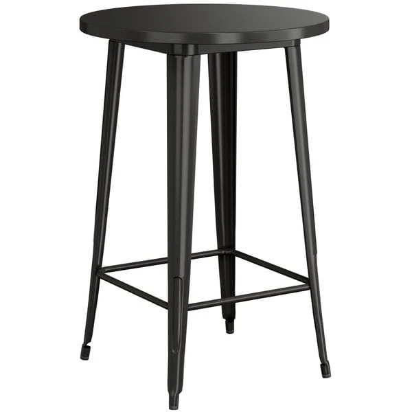 LT&S Alloy Series Lancaster Table & Seating Alloy Series 30" Round Black Outdoor Bar Height Table 2 LT&S Alloy Series Lancaster Table & Seating Alloy Series 30" Round Black Outdoor Bar Height Table - Image 2