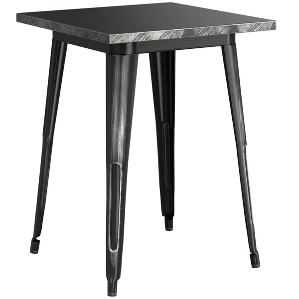 LT&S Alloy Series Lancaster Table & Seating Alloy Series 24" X 24" Distressed Black Dining Height Outdoor Table 2 LT&S Alloy Series Lancaster Table & Seating Alloy Series 24" X 24" Distressed Black Dining Height Outdoor Table - Image 2