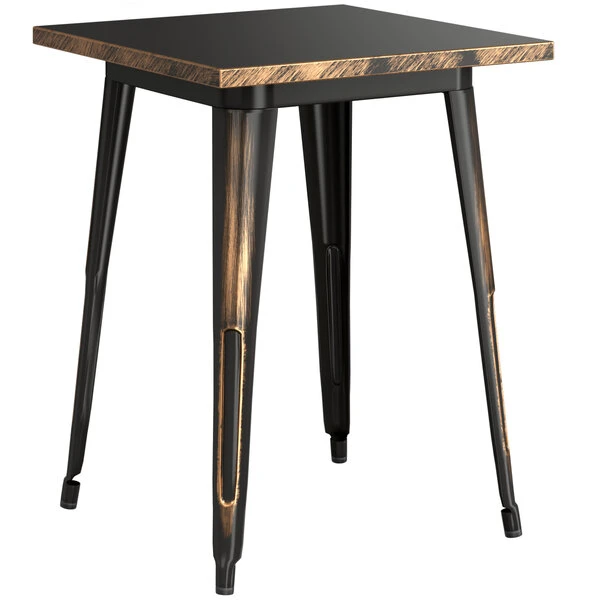 LT&S Alloy Series Lancaster Table & Seating Alloy Series 24" X 24" Distressed Copper Dining Height Outdoor Table 2 LT&S Alloy Series Lancaster Table & Seating Alloy Series 24" X 24" Distressed Copper Dining Height Outdoor Table - Image 2