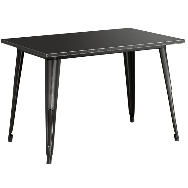 LT&S Alloy Series Lancaster Table & Seating Alloy Series 48" X 30" Distressed Black Dining Height Outdoor Table 2 LT&S Alloy Series Lancaster Table & Seating Alloy Series 48" X 30" Distressed Black Dining Height Outdoor Table - Image 2