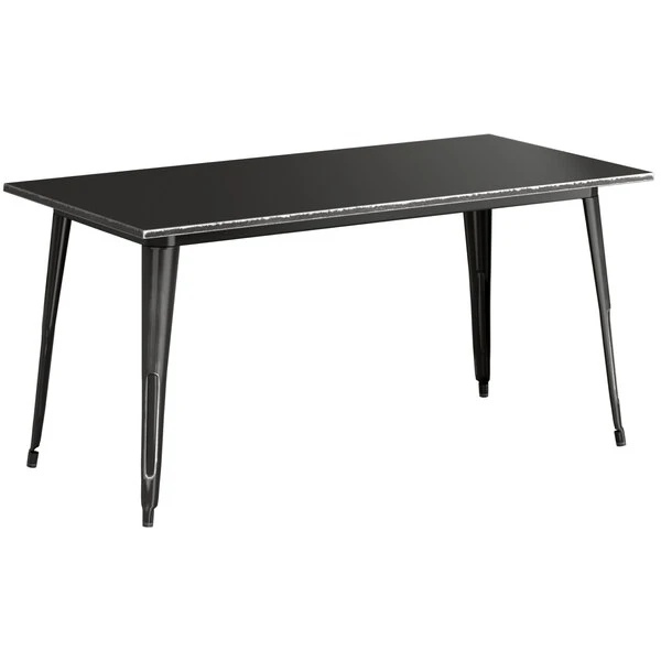 LT&S Alloy Series Lancaster Table & Seating Alloy Series 63" X 32" Distressed Black Dining Height Outdoor Table 2 LT&S Alloy Series Lancaster Table & Seating Alloy Series 63" X 32" Distressed Black Dining Height Outdoor Table - Image 2