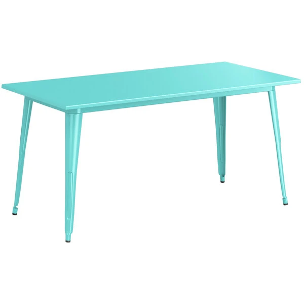 LT&S Alloy Series Lancaster Table & Seating Alloy Series 63" X 32" Seafoam Dining Height Outdoor Table 2 LT&S Alloy Series Lancaster Table & Seating Alloy Series 63" X 32" Seafoam Dining Height Outdoor Table - Image 2