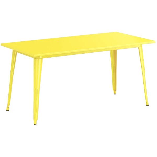 LT&S Alloy Series Lancaster Table & Seating Alloy Series 63" X 32" Yellow Dining Height Outdoor Table 2 LT&S Alloy Series Lancaster Table & Seating Alloy Series 63" X 32" Yellow Dining Height Outdoor Table - Image 2