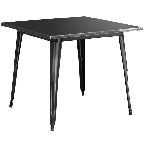 LT&S Alloy Series Lancaster Table & Seating Alloy Series 36" X 36" Distressed Black Dining Height Outdoor Table 2 LT&S Alloy Series Lancaster Table & Seating Alloy Series 36" X 36" Distressed Black Dining Height Outdoor Table - Image 2