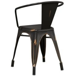 LT&S Alloy Series Lancaster Table & Seating Alloy Series Distressed Copper Metal Indoor / Outdoor Industrial Cafe Arm Chair -Zown Shop 2361346
