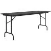 Correll 24" X 72" Black Granite Thermal-Fused Laminate Top Folding Table With Black Frame
