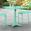 Lancaster Table & Seating 32" X 32" Sea Foam Powder-Coated Aluminum Dining Height Outdoor Table With Umbrella Hole