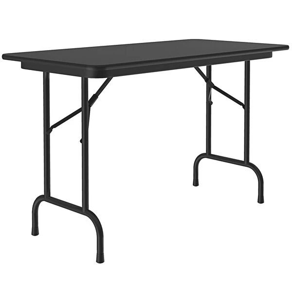Correll 24" X 48" Rectangular Black Granite High Pressure Heavy Duty Folding Table 1 Correll 24" X 48" Rectangular Black Granite High Pressure Heavy Duty Folding Table