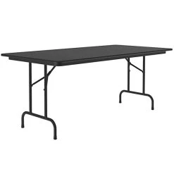 Correll 36" X 96" Rectangular Black Granite High Pressure Heavy Duty Folding Table