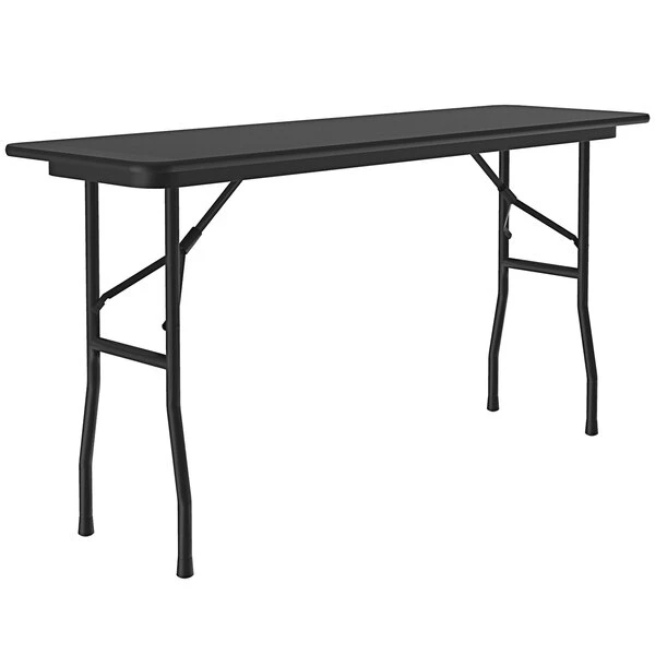Correll 18" X 72" Rectangular Black Granite High Pressure Heavy Duty Folding Table 1 Correll 18" X 72" Rectangular Black Granite High Pressure Heavy Duty Folding Table