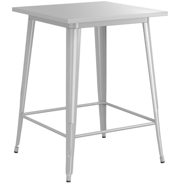 LT&S Alloy Series Lancaster Table & Seating Alloy Series 32" X 32" Silver Outdoor Bar Height Table 2 LT&S Alloy Series Lancaster Table & Seating Alloy Series 32" X 32" Silver Outdoor Bar Height Table - Image 2