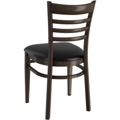 LT&S Spartan Series Lancaster Table & Seating Spartan Series Metal Ladder Back Chair With Walnut Wood Grain Finish And Black Vinyl Seat 5 LT&S Spartan Series Lancaster Table & Seating Spartan Series Metal Ladder Back Chair With Walnut Wood Grain Finish And Black Vinyl Seat -Zown Shop 2371409