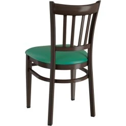 LT&S Spartan Series Lancaster Table & Seating Spartan Series Metal Slat Back Chair With Walnut Wood Grain Finish And Green Vinyl Seat 5 LT&S Spartan Series Lancaster Table & Seating Spartan Series Metal Slat Back Chair With Walnut Wood Grain Finish And Green Vinyl Seat -Zown Shop 2371454
