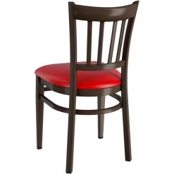 LT&S Spartan Series Lancaster Table & Seating Spartan Series Metal Slat Back Chair With Walnut Wood Grain Finish And Red Vinyl Seat 5 LT&S Spartan Series Lancaster Table & Seating Spartan Series Metal Slat Back Chair With Walnut Wood Grain Finish And Red Vinyl Seat -Zown Shop 2371461