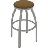 Holland Bar Stool XL 802 Misha 30" Ladderback Swivel Bar Stool With Anodized Nickel Finish And Canter Saddle Seat