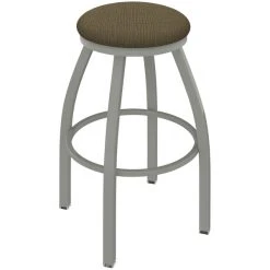 Holland Bar Stool XL 802 Misha 30" Ladderback Swivel Bar Stool With Anodized Nickel Finish And Graph Cork Seat