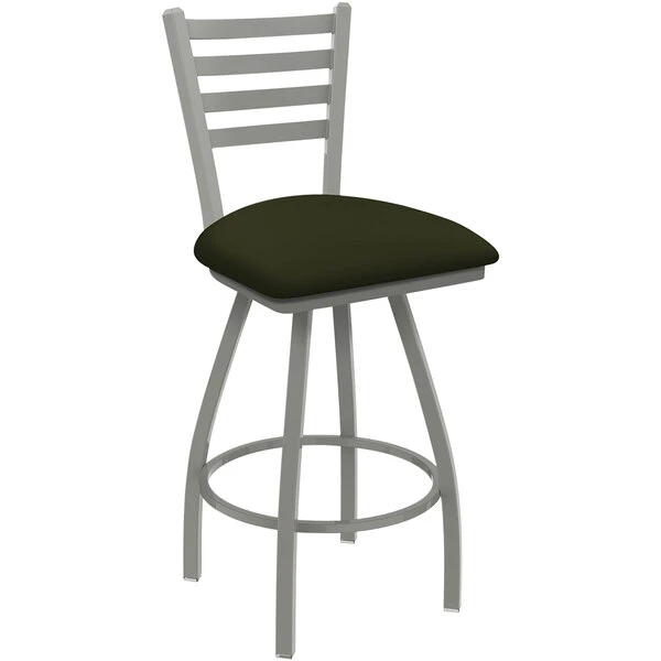 Holland Bar Stool XL 410 Jackie 25" Ladderback Swivel Counter Stool With Anodized Nickel Finish And Canter Pine Padded Seat 1 Holland Bar Stool XL 410 Jackie 25" Ladderback Swivel Counter Stool With Anodized Nickel Finish And Canter Pine Padded Seat