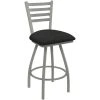 Holland Bar Stool XL 410 Jackie 30" Ladderback Swivel Bar Stool With Anodized Nickel Finish And Graph Coal Seat