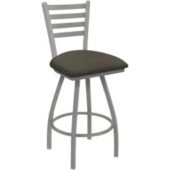 Holland Bar Stool XL 410 Jackie 30" Ladderback Swivel Bar Stool With Anodized Nickel Finish And Graph Chalice Seat