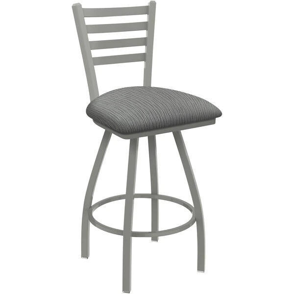 Holland Bar Stool XL 410 Jackie 25" Ladderback Swivel Counter Stool With Anodized Nickel Finish And Graph Alpine Padded Seat 1 Holland Bar Stool XL 410 Jackie 25" Ladderback Swivel Counter Stool With Anodized Nickel Finish And Graph Alpine Padded Seat