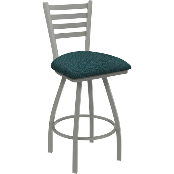 Holland Bar Stool XL 410 Jackie 30" Ladderback Swivel Bar Stool With Anodized Nickel Finish And Graph Tidal Seat 1 Holland Bar Stool XL 410 Jackie 30" Ladderback Swivel Bar Stool With Anodized Nickel Finish And Graph Tidal Seat
