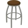 Holland Bar Stool XL 802 Misha 30" Ladderback Swivel Bar Stool With Anodized Nickel Finish And Canter Thatch Seat