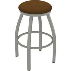 Holland Bar Stool XL 802 Misha 30" Ladderback Swivel Bar Stool With Anodized Nickel Finish And Canter Thatch Seat