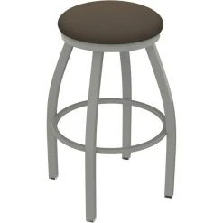 Holland Bar Stool XL 802 Misha 30" Ladderback Swivel Bar Stool With Anodized Nickel Finish And Canter Earth Seat