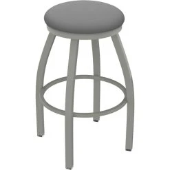 Holland Bar Stool XL 802 Misha 30" Ladderback Swivel Bar Stool With Anodized Nickel Finish And Canter Folkstone Grey Seat