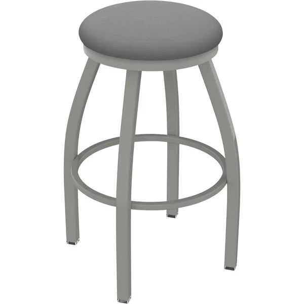 Holland Bar Stool XL 802 Misha 30" Ladderback Swivel Bar Stool With Anodized Nickel Finish And Canter Folkstone Grey Seat 1 Holland Bar Stool XL 802 Misha 30" Ladderback Swivel Bar Stool With Anodized Nickel Finish And Canter Folkstone Grey Seat