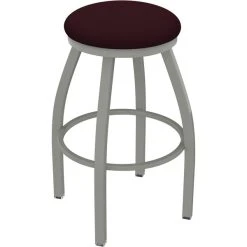Holland Bar Stool XL 802 Misha 30" Ladderback Swivel Bar Stool With Anodized Nickel Finish And Canter Bordeaux Seat