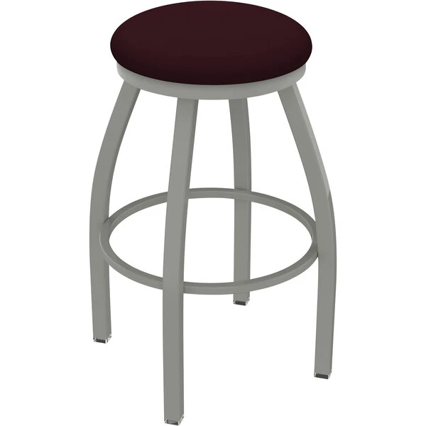 Holland Bar Stool XL 802 Misha 30" Ladderback Swivel Bar Stool With Anodized Nickel Finish And Canter Bordeaux Seat 1 Holland Bar Stool XL 802 Misha 30" Ladderback Swivel Bar Stool With Anodized Nickel Finish And Canter Bordeaux Seat