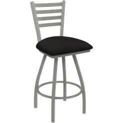 Holland Bar Stool Holland Barstool XL 410 Jackie 30" Ladderback Swivel Bar Stool With Anodized Nickel Finish And Canter Espresso Seat