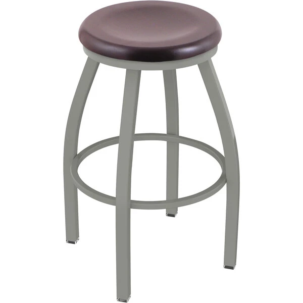 Holland Bar Stool XL 802 Misha 30" Ladderback Swivel Bar Stool With Anodized Nickel Finish And Dark Cherry Maple Seat 1 Holland Bar Stool XL 802 Misha 30" Ladderback Swivel Bar Stool With Anodized Nickel Finish And Dark Cherry Maple Seat