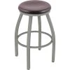 Holland Bar Stool XL 802 Misha 30" Ladderback Swivel Bar Stool With Anodized Nickel Finish And Dark Cherry Oak Seat
