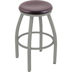 Holland Bar Stool XL 802 Misha 30" Ladderback Swivel Bar Stool With Anodized Nickel Finish And Dark Cherry Oak Seat