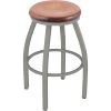 Holland Bar Stool XL 802 Misha 30" Ladderback Swivel Bar Stool With Anodized Nickel Finish And Medium Maple Seat