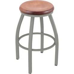 Holland Bar Stool XL 802 Misha 30" Ladderback Swivel Bar Stool With Anodized Nickel Finish And Medium Maple Seat