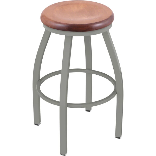Holland Bar Stool XL 802 Misha 30" Ladderback Swivel Bar Stool With Anodized Nickel Finish And Medium Maple Seat 1 Holland Bar Stool XL 802 Misha 30" Ladderback Swivel Bar Stool With Anodized Nickel Finish And Medium Maple Seat