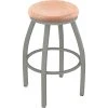 Holland Bar Stool XL 802 Misha 30" Ladderback Swivel Bar Stool With Anodized Nickel Finish And Natural Oak Seat