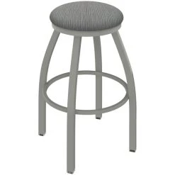 Holland Bar Stool XL 802 Misha 30" Ladderback Swivel Bar Stool With Anodized Nickel Finish And Graph Alpine Seat