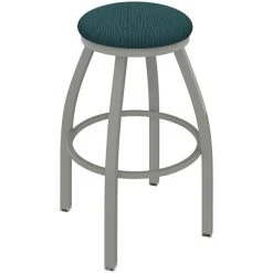 Holland Bar Stool XL 802 Misha 30" Ladderback Swivel Bar Stool With Anodized Nickel Finish And Graph Tidal Seat