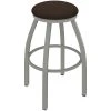 Holland Bar Stool XL 802 Misha 30" Ladderback Swivel Bar Stool With Anodized Nickel Finish And Rein Coffee Seat
