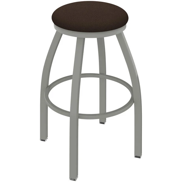 Holland Bar Stool XL 802 Misha 30" Ladderback Swivel Bar Stool With Anodized Nickel Finish And Rein Coffee Seat 1 Holland Bar Stool XL 802 Misha 30" Ladderback Swivel Bar Stool With Anodized Nickel Finish And Rein Coffee Seat