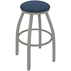 Holland Bar Stool XL 802 Misha 30" Ladderback Swivel Bar Stool With Anodized Nickel Finish And Rein Bay Seat