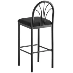 Lancaster Table & Seating Fan Back Bar Height Cafe Chair With 1 3/4" Black Fabric Seat -Zown Shop 2372573