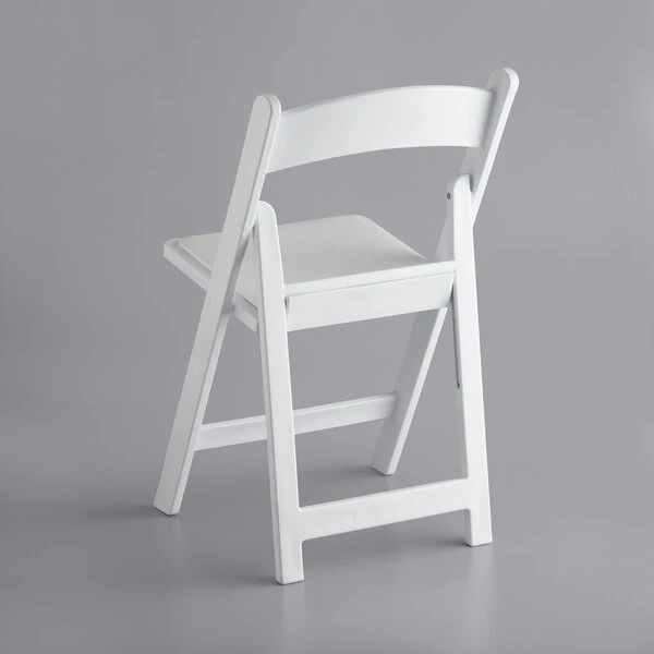 Lancaster Table & Seating White Resin Folding Chair With Vinyl Seat 3 Lancaster Table & Seating White Resin Folding Chair With Vinyl Seat - Image 3
