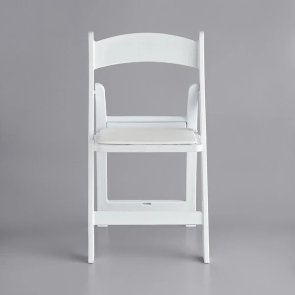 Lancaster Table & Seating White Resin Folding Chair With Vinyl Seat 4 Lancaster Table & Seating White Resin Folding Chair With Vinyl Seat - Image 4
